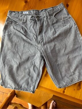 Kuwaii Men's Washed Gray Denim Shorts